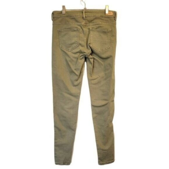 Zara | Z1975 Denim Zipper Ankle Moto Skinny Jeans Green Gray - Picture 2 of 7